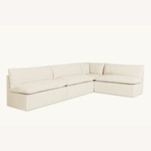 Used Aria Banquette Medium Weight Linen Oatmeal Sectional for sale on AptDeco