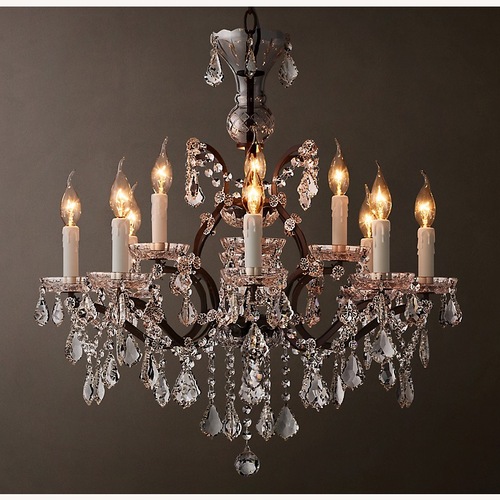 Used Restoration Hardware 19th C. Rococo Iron/Crystal Chandelier for sale on AptDeco
