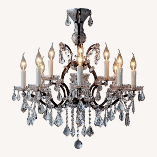 Used Restoration Hardware 19th C. Rococo Iron/Crystal Chandelier for sale on AptDeco
