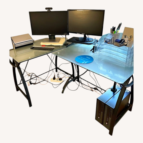 Used Black Glass Desk for sale on AptDeco
