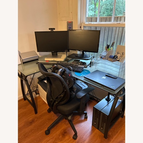 Used Black Glass Desk for sale on AptDeco