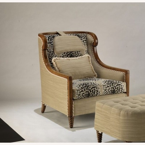 Used Francesco Molon Natural Fabric Accent Chair for sale on AptDeco