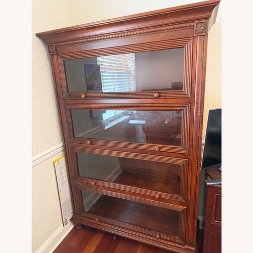 Used Ethan Allen Cherry Barrister Bookcase-Glass Doors for sale on AptDeco
