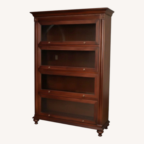 Used Ethan Allen Cherry Barrister Bookcase-Glass Doors for sale on AptDeco