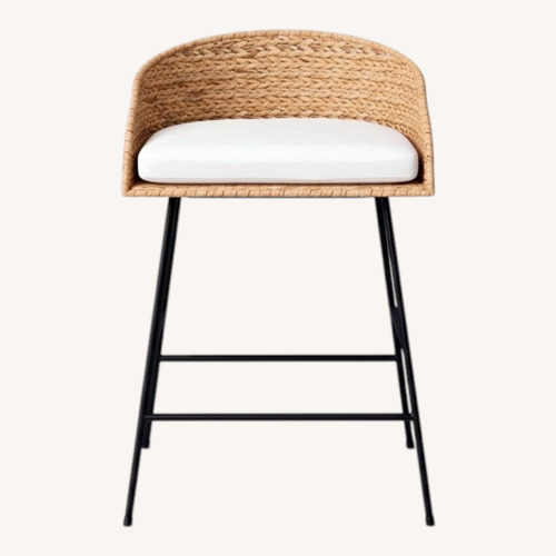 Used Set of 3 Threshold Landis Counter Stools W Cushion for sale on AptDeco