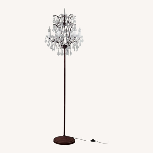 Used Restoration Hardware 19th C. Rococo Iron Crystal Floor Lamp for sale on AptDeco