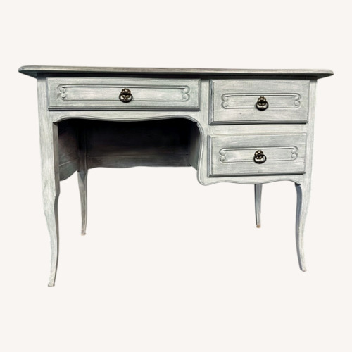 Used Vintage/Antique Finds Light Gray Wood Desk for sale on AptDeco