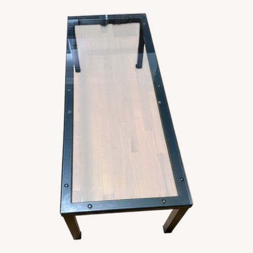 Used Glass and Metal Coffee Table  for sale on AptDeco