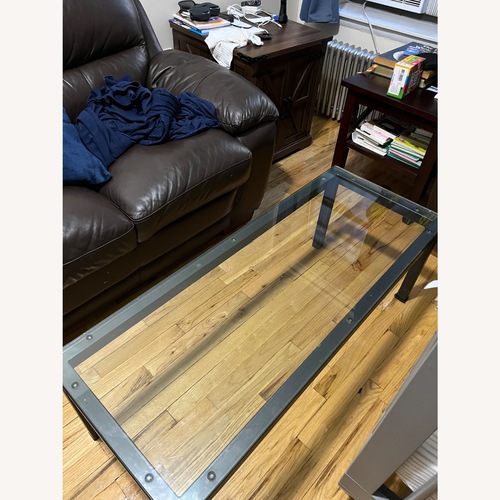 Used Glass and Metal Coffee Table  for sale on AptDeco