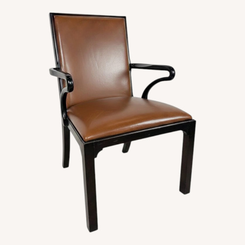 Used Baker Furniture Brown Leather Armchair for sale on AptDeco