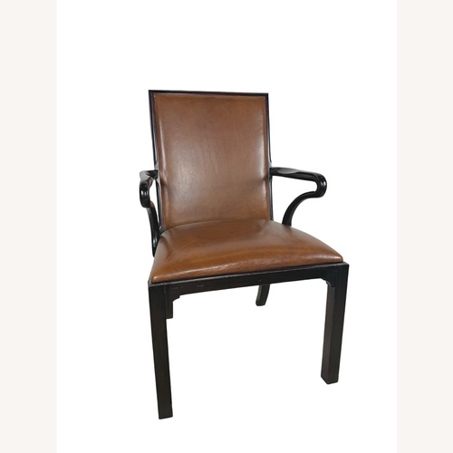 Used Baker Furniture Brown Leather Armchair for sale on AptDeco