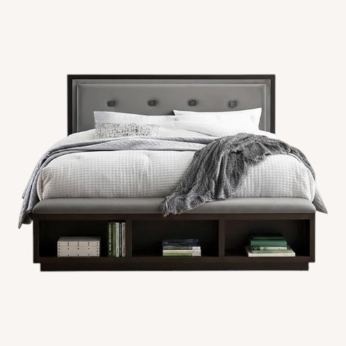 Used Ashley Furniture Dark Gray Wood King Bed for sale on AptDeco