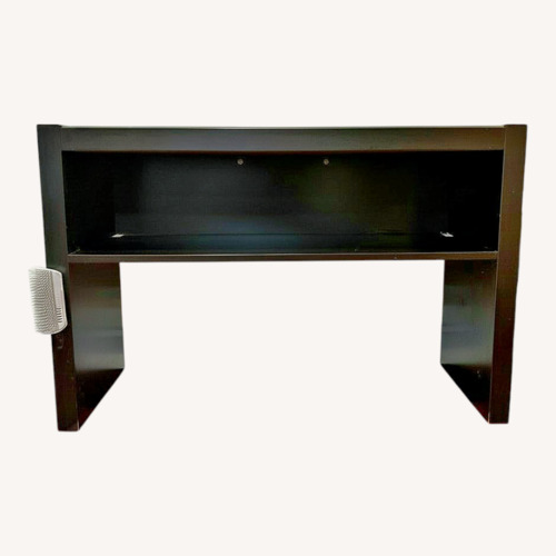Used Black Console Table with Glass Top for sale on AptDeco