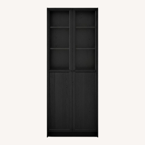 Used IKEA Billy Bookcases With Glass Doors, Pair for sale on AptDeco
