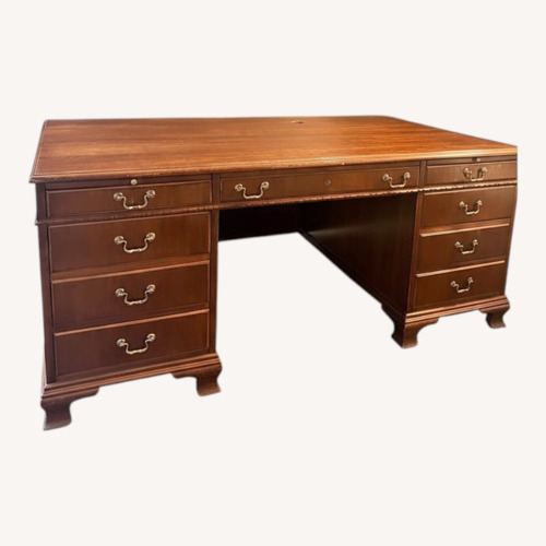 Used Macey Flowler Executive Wood Mahogany Desk for sale on AptDeco