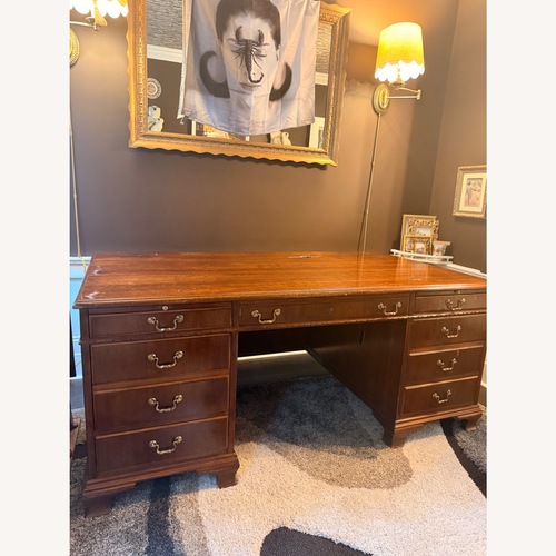 Used Macey Flowler Executive Wood Mahogany Desk for sale on AptDeco