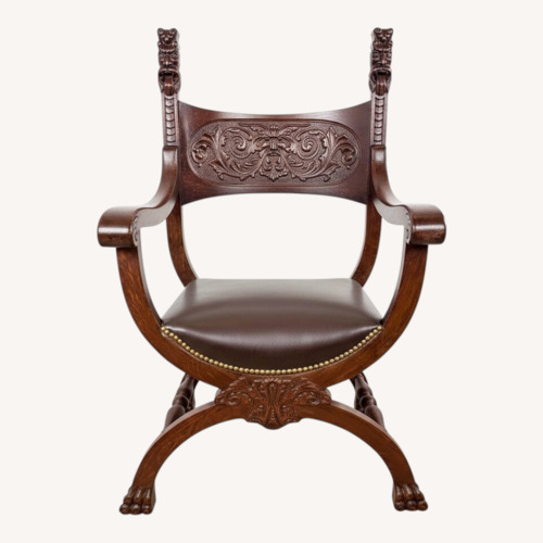 Used Renaissance Revival Carved X-Frame Chair for sale on AptDeco