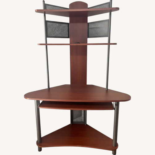Used Dark Brown Wood Desk for sale on AptDeco