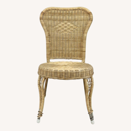 Used Vintage Wicker & Rattan Side Chair with Cushion for sale on AptDeco
