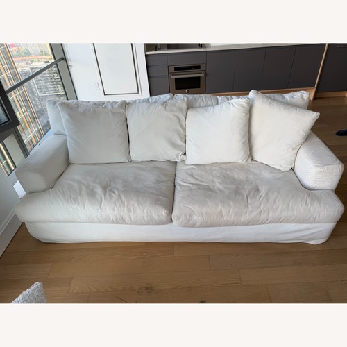 Used Macy's Brenalee Performance Fabric Slipcover Sofa for sale on AptDeco