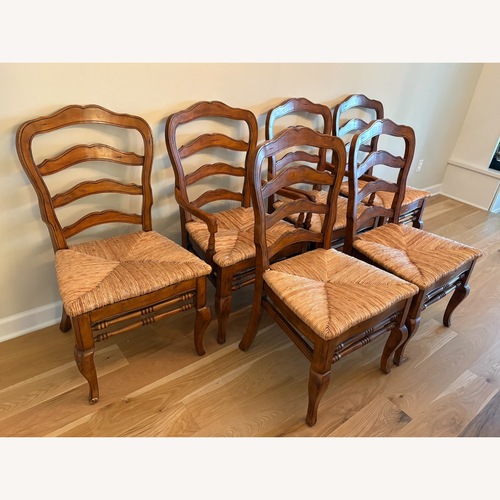 Used Ballard Designs Set of 6 Dining Chairs with Rush Seats for sale on AptDeco