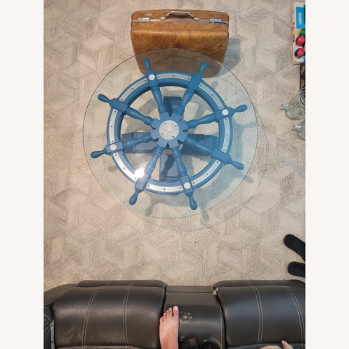 Used Vintage Ship Wheel Nautical Table for sale on AptDeco