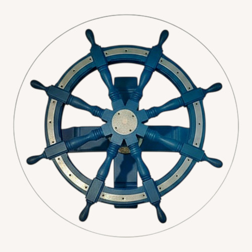 Used Vintage Ship Wheel Nautical Table for sale on AptDeco