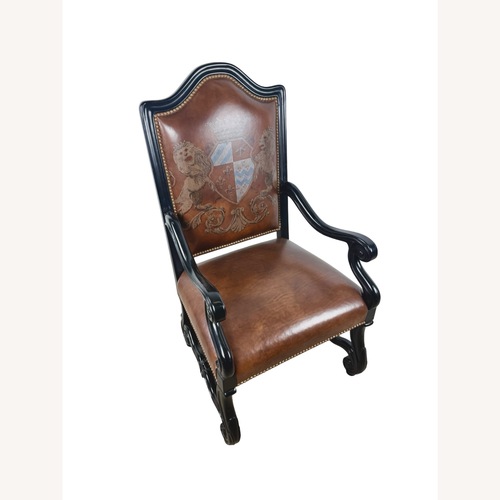 Used Ferguson Copeland Leather Crest Armchair for sale on AptDeco