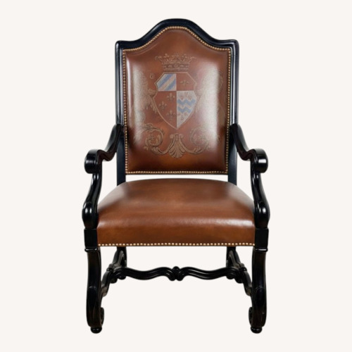 Used Ferguson Copeland Leather Crest Armchair for sale on AptDeco
