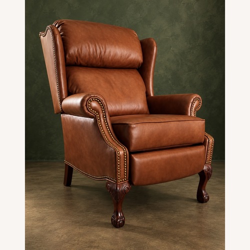 Used Light Brown Leather Recliner for sale on AptDeco