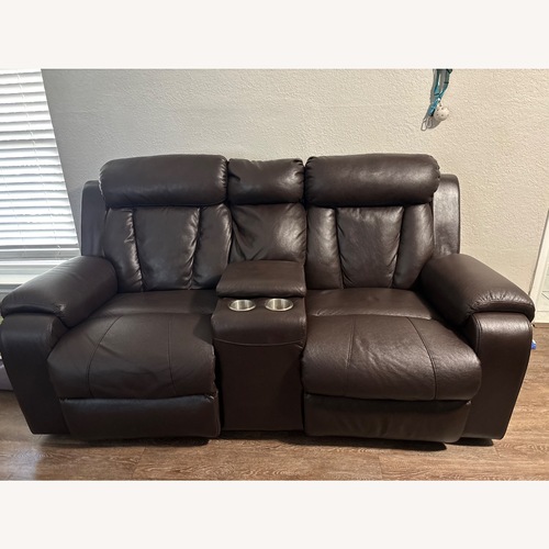 Used Dark Brown Faux Leather 3+ Seater Sofas for sale on AptDeco
