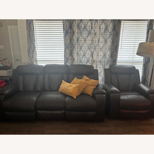 Used Dark Brown Faux Leather 3+ Seater Sofas for sale on AptDeco
