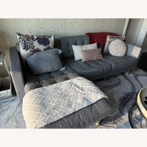Used IKEA Light Gray Faux Leather 3+ Piece Sectional for sale on AptDeco