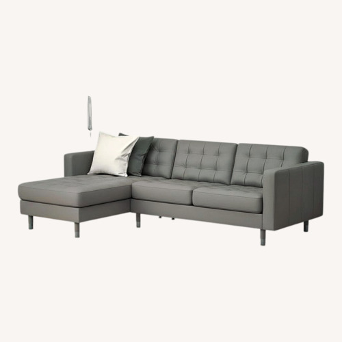 Used IKEA Light Gray Faux Leather 3+ Piece Sectional for sale on AptDeco