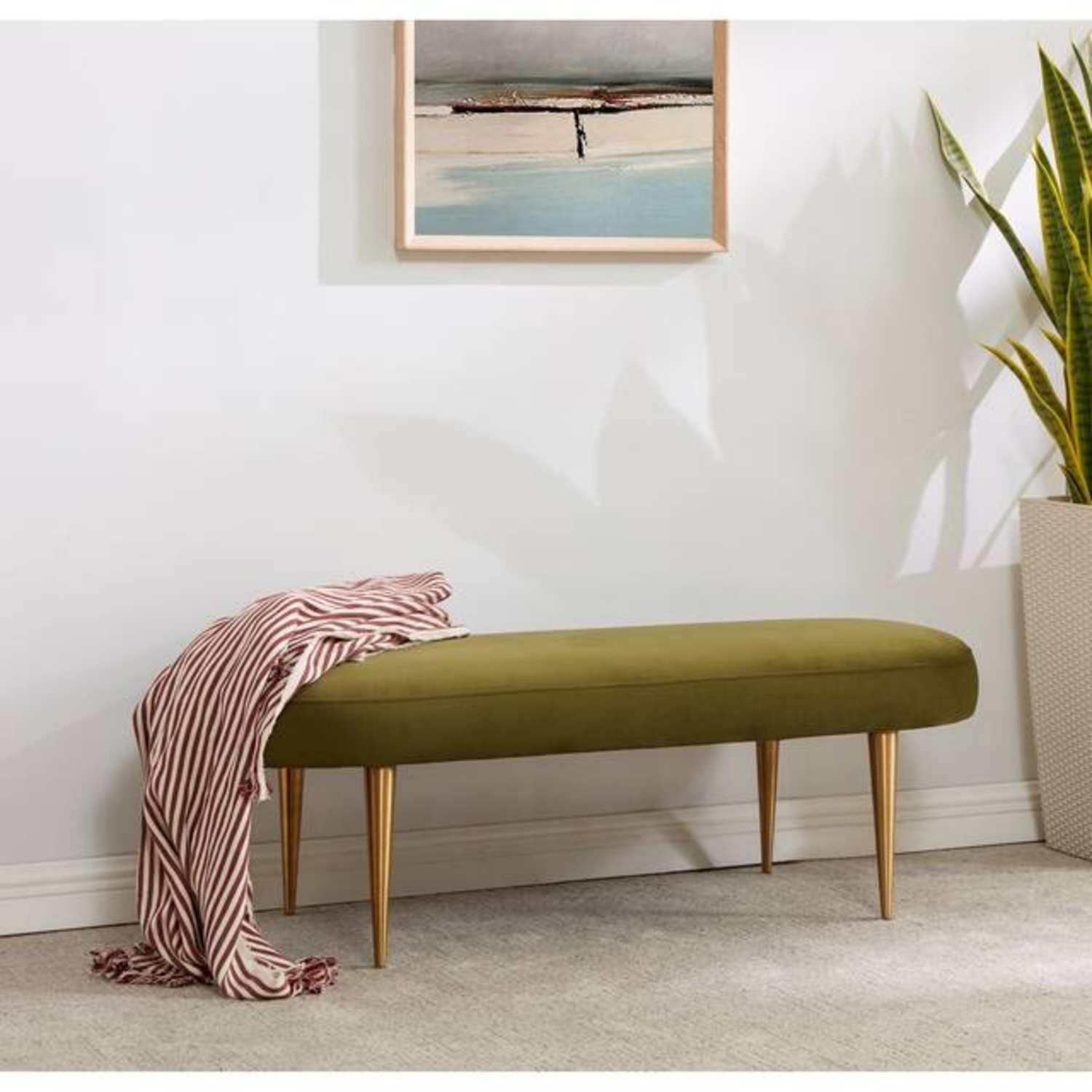 Safavieh Green Fabric Bench - image-4