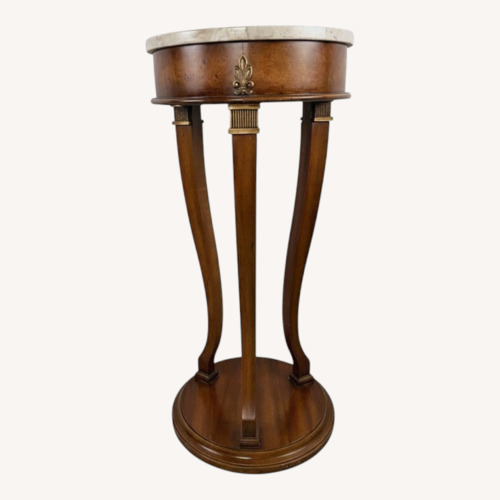 Used Neoclassical Italian Marble-Top Pedestal Table for sale on AptDeco