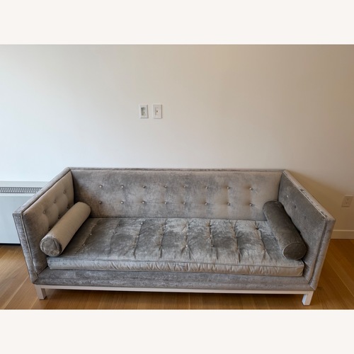 Used Jonathan Adler Lampert Sofa Grey Velvet for sale on AptDeco