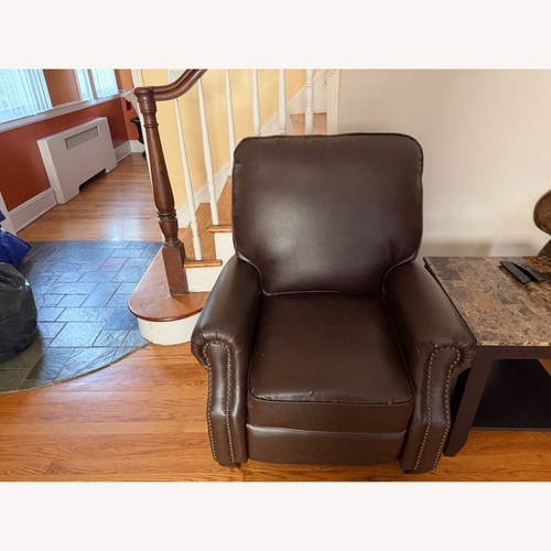 Used Dark Brown Leather Armchair for sale on AptDeco
