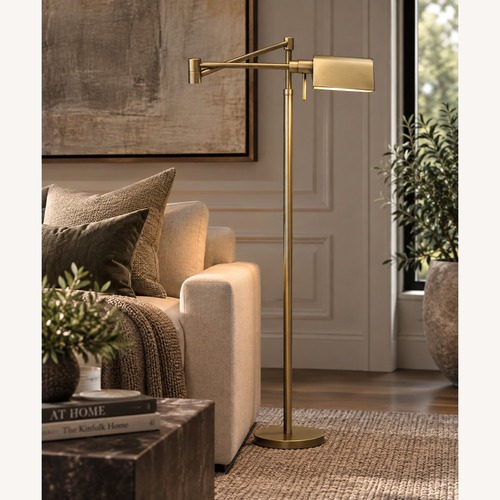 Used Restoration Hardware Métier Task Floor Lamp - Burnished Brass for sale on AptDeco
