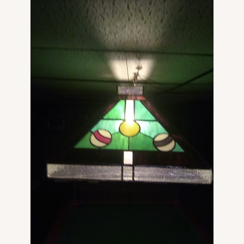 Used Vintage/Hand Painted Pool Table Ceiling Lamp for sale on AptDeco