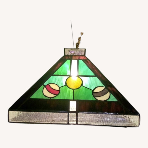 Used Vintage/Hand Painted Pool Table Ceiling Lamp for sale on AptDeco