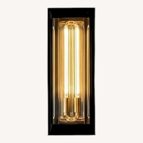 Used Restoration Hardware Savile Grand Rectangular Sconce - Bronze for sale on AptDeco