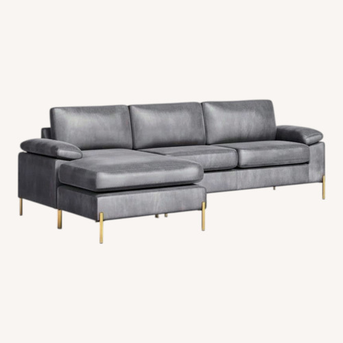 Used Wayfair Etta Avenue Velvet Grey Sofa for sale on AptDeco