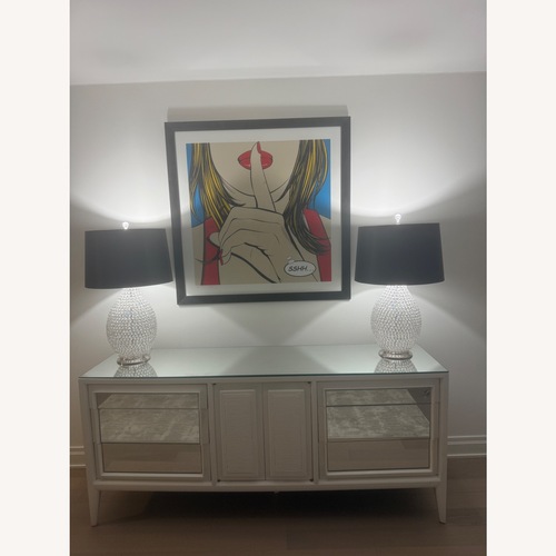 Used White Wood and Mirror Credenza for sale on AptDeco