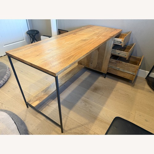 Used West Elm Light Brown Wood Desk for sale on AptDeco