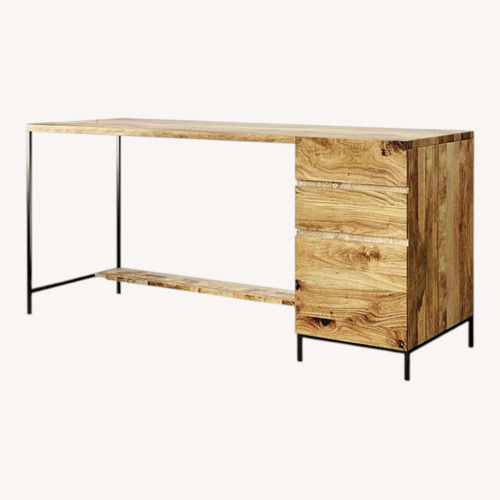 Used West Elm Light Brown Wood Desk for sale on AptDeco