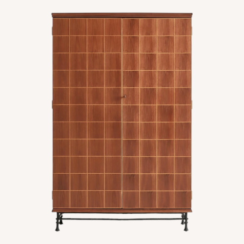 Used  Crate & Barrel Foliate Walnut Armoire  for sale on AptDeco