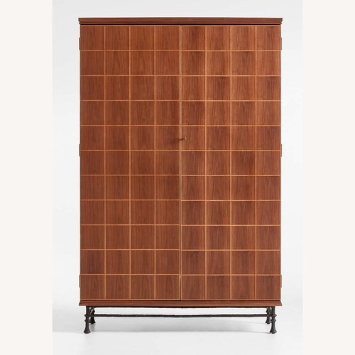 Used  Crate & Barrel Foliate Walnut Armoire  for sale on AptDeco