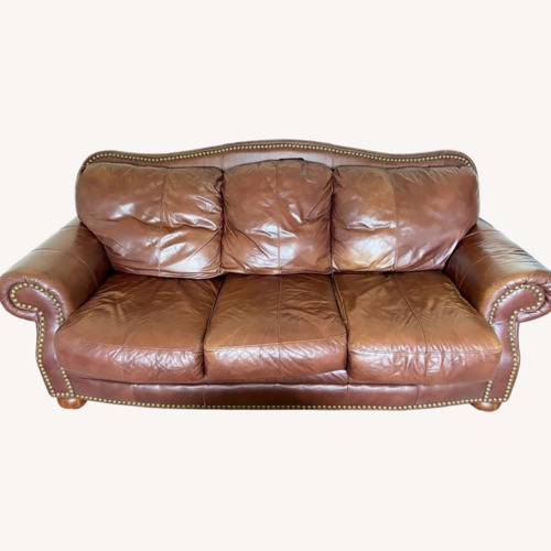 Used Dark Brown Leather 3+ Seater Sofa for sale on AptDeco