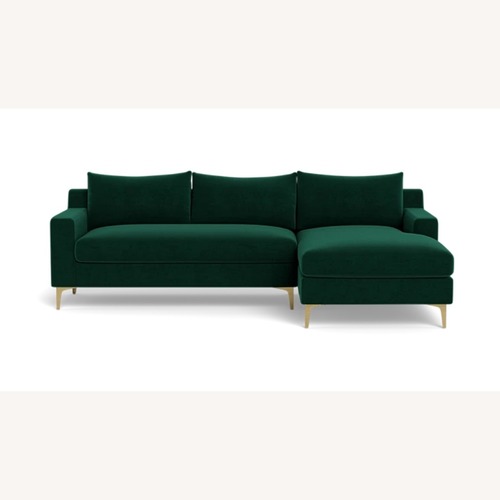 Used Interior Define Sloan Spruce Green Velvet Sofa for sale on AptDeco
